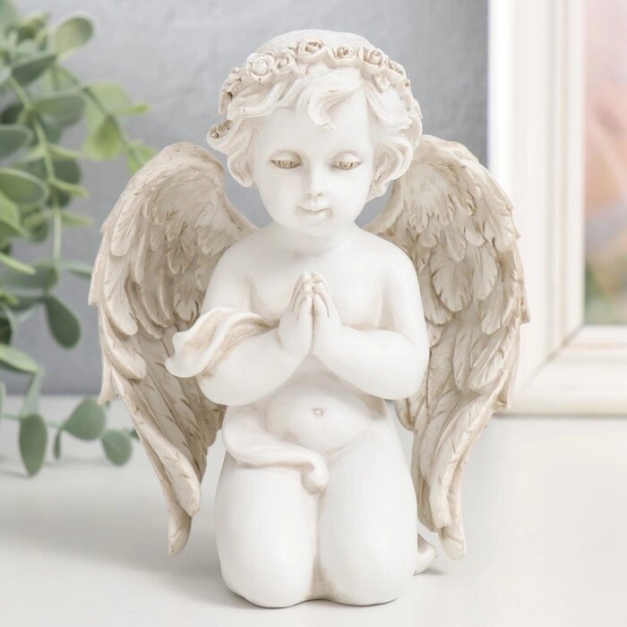Сувенир полистоун "Ангелочек - молитва" 13,5х7,8х11,5 см от компании Интернет-гипермаркет «MOLL» - фото 1