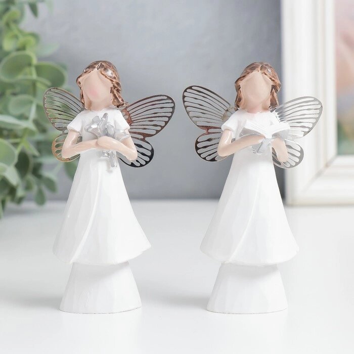 Сувенир полистоун "Безликий ангел с кружевными серебристыми крыльями" МИКС 3х7х10,4 см от компании Интернет-гипермаркет «MOLL» - фото 1