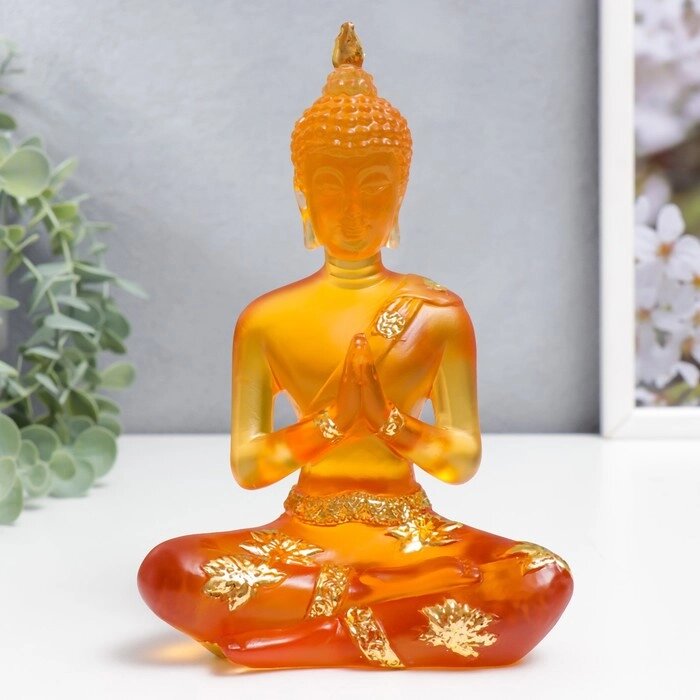 Сувенир полистоун "Будда Анджали Мудра - молитва" оранжевый 18х12х6 см от компании Интернет-гипермаркет «MOLL» - фото 1