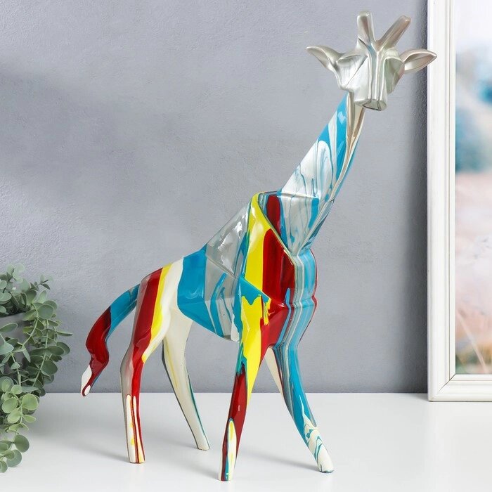 Сувенир полистоун "Любопытный жираф" подтёки краски 12х40х49 см от компании Интернет-гипермаркет «MOLL» - фото 1