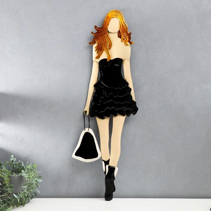 Сувенир полистоун настенный декор "Девушка в маленьком чёрном платье" 79,5х2,5х27 см от компании Интернет-гипермаркет «MOLL» - фото 1