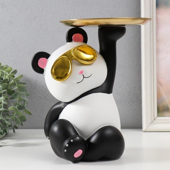 Сувенир полистоун "Панда с золотой подставкой" 22,5х17х25,2 см от компании Интернет-гипермаркет «MOLL» - фото 1