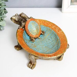 Сувенир полистоун подставка "Черепаха сухопутная" с золотым узором 22х25,5х9 см