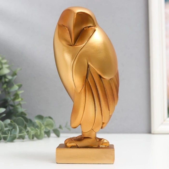 Сувенир полистоун "Полярная сова" золото 7х8х21 см от компании Интернет-гипермаркет «MOLL» - фото 1