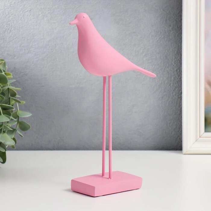 Сувенир полистоун "Птица - длинные лапки" нежно-розовая 23х17 см от компании Интернет-гипермаркет «MOLL» - фото 1