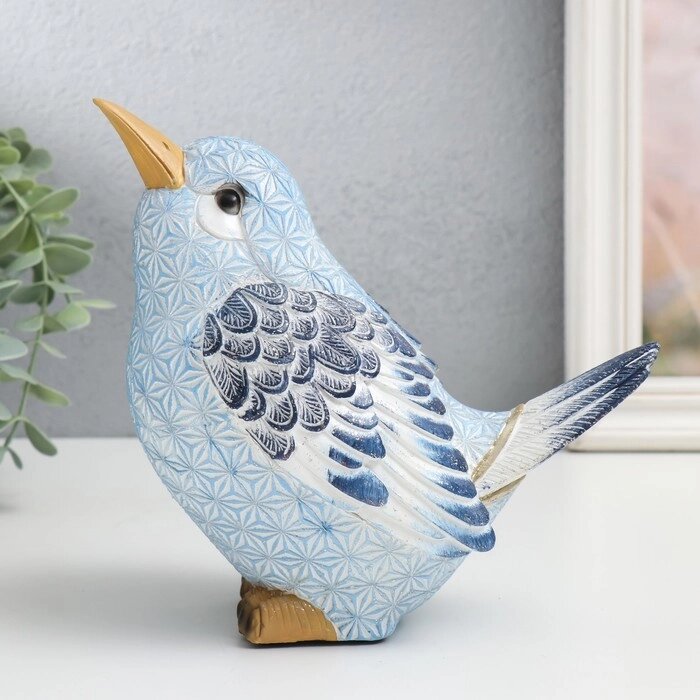 Сувенир полистоун "Птица, голубые снежинки" 18,5х10х17 см от компании Интернет-гипермаркет «MOLL» - фото 1