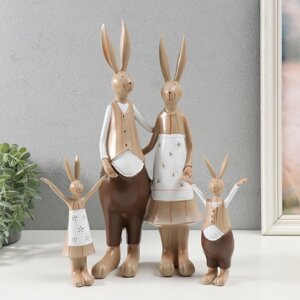 Сувенир полистоун "Семейство кроликов - папа, мама и дети" набор 4 шт 36,2 см