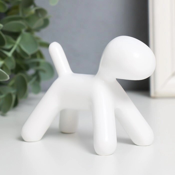 Сувенир полистоун "Собака" белый 10х7,8х5,4 см от компании Интернет-гипермаркет «MOLL» - фото 1