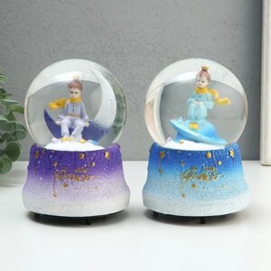 Сувенир полистоун водяной шар музыка и крутится "Лунный принц" МИКС 10,5х10,5х15,5 см