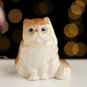 Сувенир "Сидящий персидский кот", 5,5х5х4,5 см , фарфор цвет МИКС