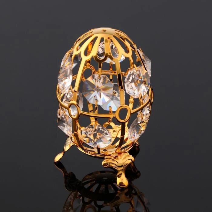 Сувенир "Яйцо" с 12-ю кристаллами Сваровски, 4,5х4,5х8 см от компании Интернет-гипермаркет «MOLL» - фото 1