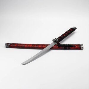 Сувенирное оружие "Катана", красный цветочный узор на ножнах, 70 см