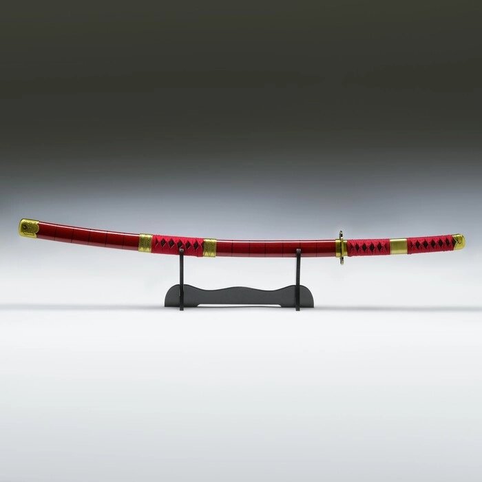 Сувенирное оружие "Катана", малиновые, в  полоску  ножны, вставка с обвязкой, 100см от компании Интернет-гипермаркет «MOLL» - фото 1