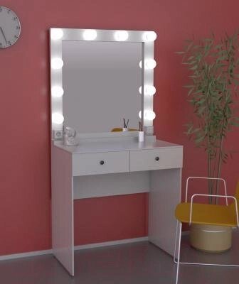 SV-01 W Стол макияжный со встроенным зеркалом и подсветкой (белый) от компании Интернет-гипермаркет «MOLL» - фото 1