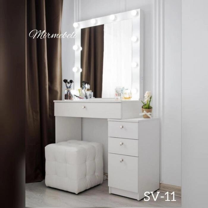 SV-04 W Стол макияжный со встроенным зеркалом и подсветкой (белый) от компании Интернет-гипермаркет «MOLL» - фото 1
