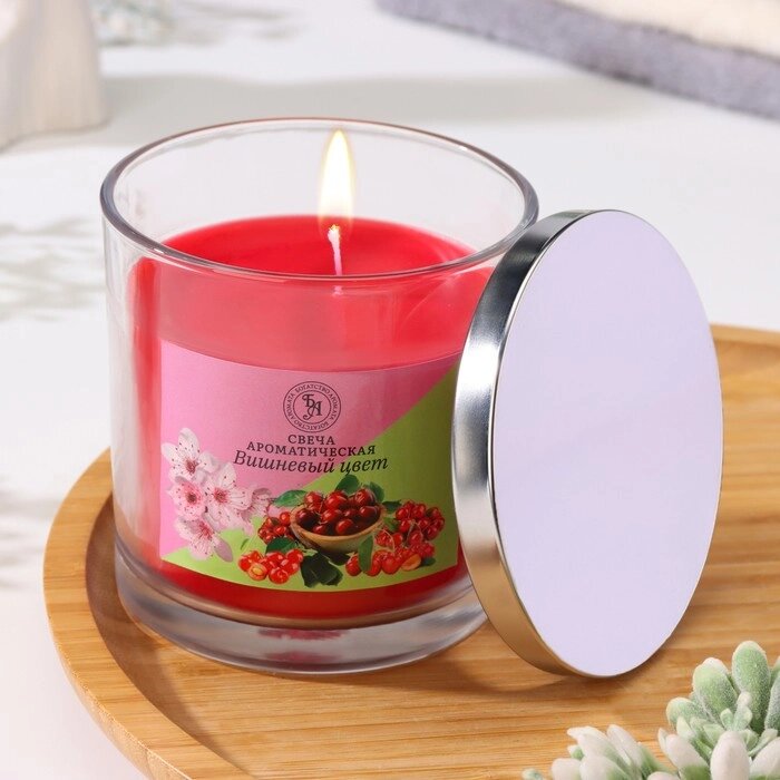 Свеча ароматическая "Cherry Blossom", вишнёвый цвет от компании Интернет-гипермаркет «MOLL» - фото 1