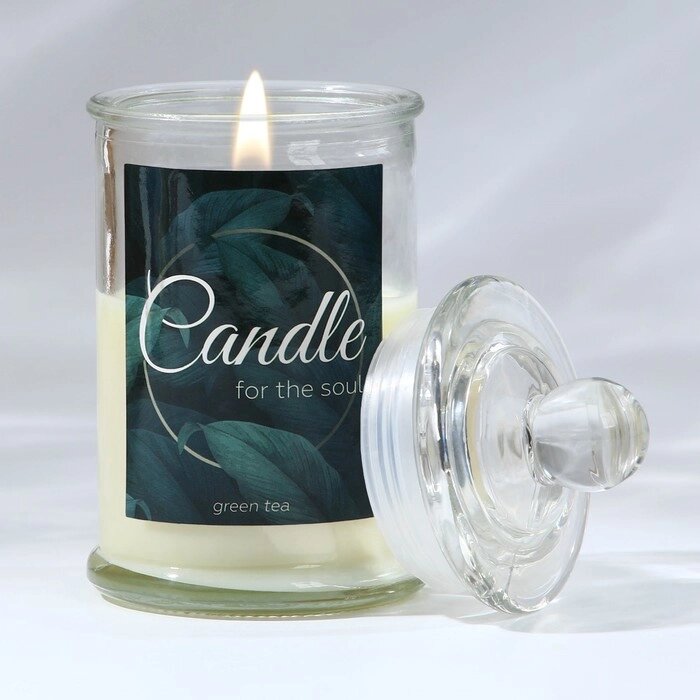 Свеча-баночка "Candle", аромат зеленый чай, 11,5 х 5,8 см от компании Интернет-гипермаркет «MOLL» - фото 1