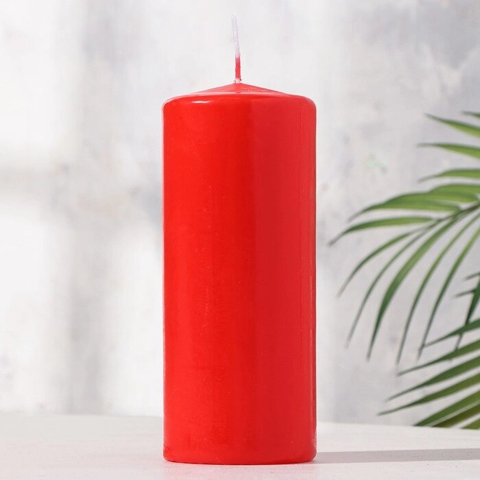 Свеча классическая 7х17 см, красная от компании Интернет-гипермаркет «MOLL» - фото 1