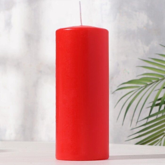 Свеча классическая 8х20 см, красная от компании Интернет-гипермаркет «MOLL» - фото 1