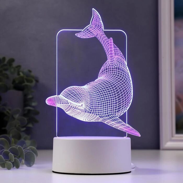 Светильник "Большой дельфин" LED RGB от сети от компании Интернет-гипермаркет «MOLL» - фото 1