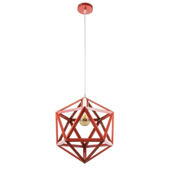 Светильник "Геометрия" E27 1х40Вт красный 35х35х35-135 см от компании Интернет-гипермаркет «MOLL» - фото 1