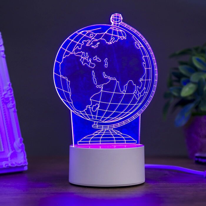 Светильник "Глобус" LED RGB от сети 9,5x11x18 см от компании Интернет-гипермаркет «MOLL» - фото 1
