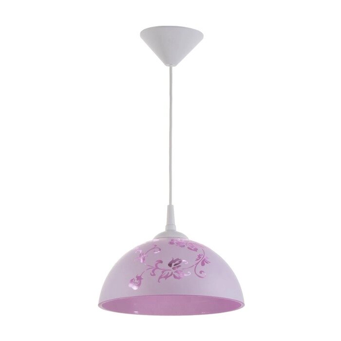 Светильник  Колпак "Рочелл" 1 лампа E27 40Вт белый-розовый  д. 250 от компании Интернет-гипермаркет «MOLL» - фото 1