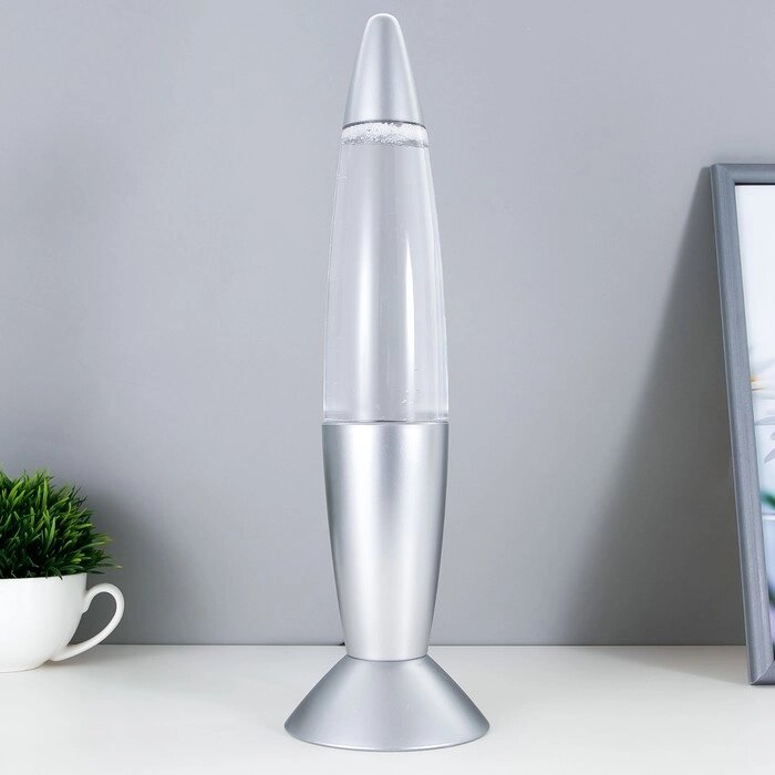Светильник ночник Лава "Смерч" серебро 35,5 см от компании Интернет-гипермаркет «MOLL» - фото 1