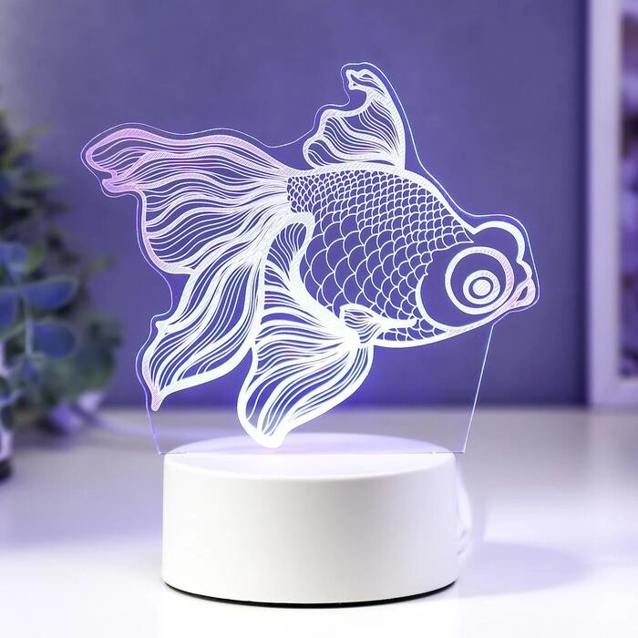 Светильник "Рыбка" LED RGB от сети 9,5х15х16,5 см от компании Интернет-гипермаркет «MOLL» - фото 1