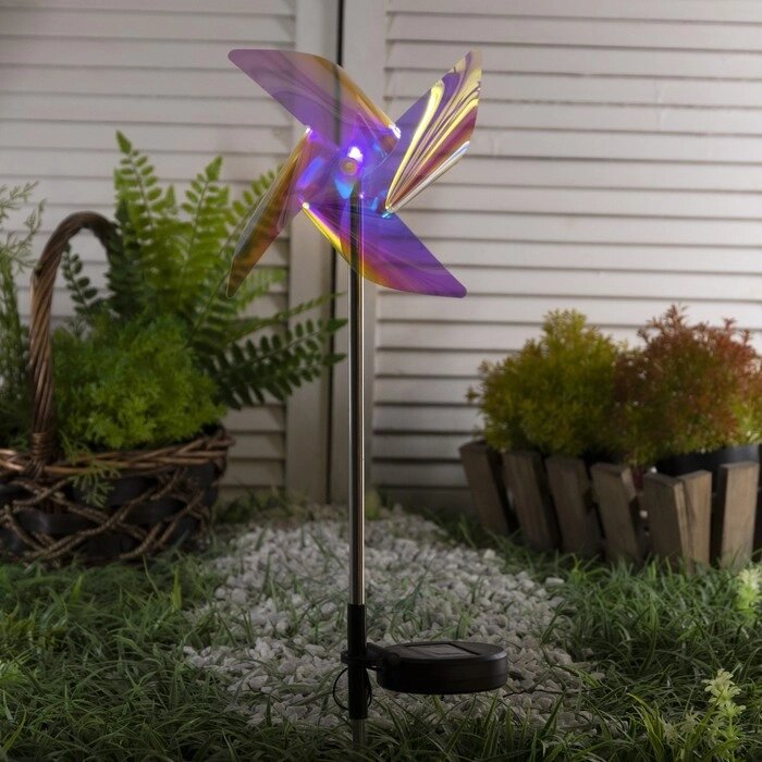 Светильник садовый на солнечной батарее "Ветерок", 66 см, 1LED, 300 m/ah, МУЛЬТИ от компании Интернет-гипермаркет «MOLL» - фото 1