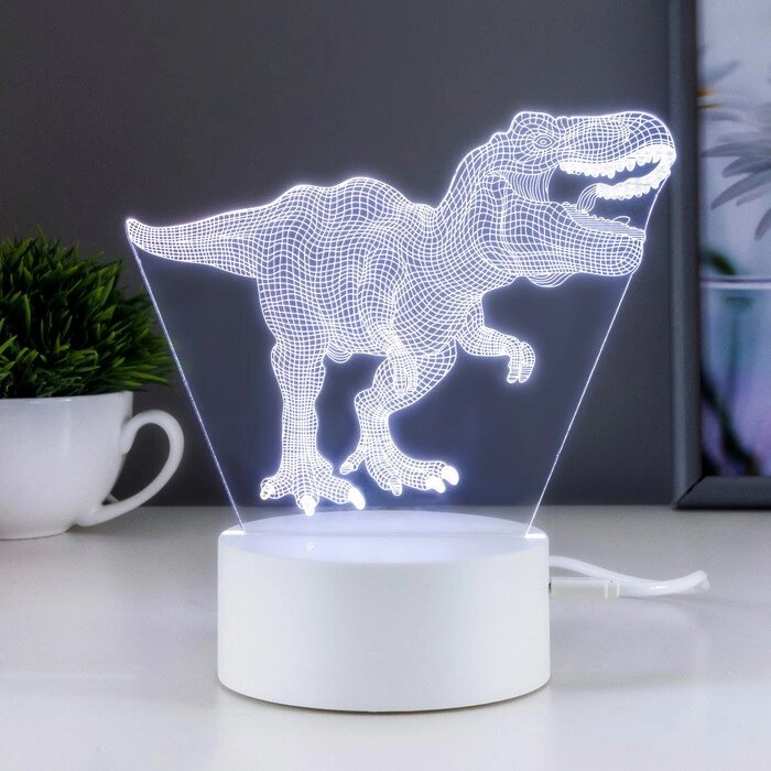 Светильник сенсорный "Тираннозавр" LED 7 USB/от батареек белый 16х9,5х16см от компании Интернет-гипермаркет «MOLL» - фото 1