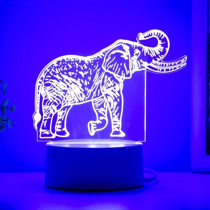 Светильник "Слон" LED белый 16х9,5х13 см от компании Интернет-гипермаркет «MOLL» - фото 1