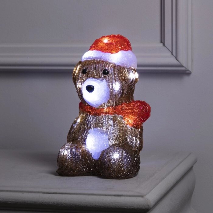 Светодиодная фигура "Медвежонок в шапке" 21  11  11 см, акрил, 20 LED, батарейки ААх2 (не в комплекте), от компании Интернет-гипермаркет «MOLL» - фото 1