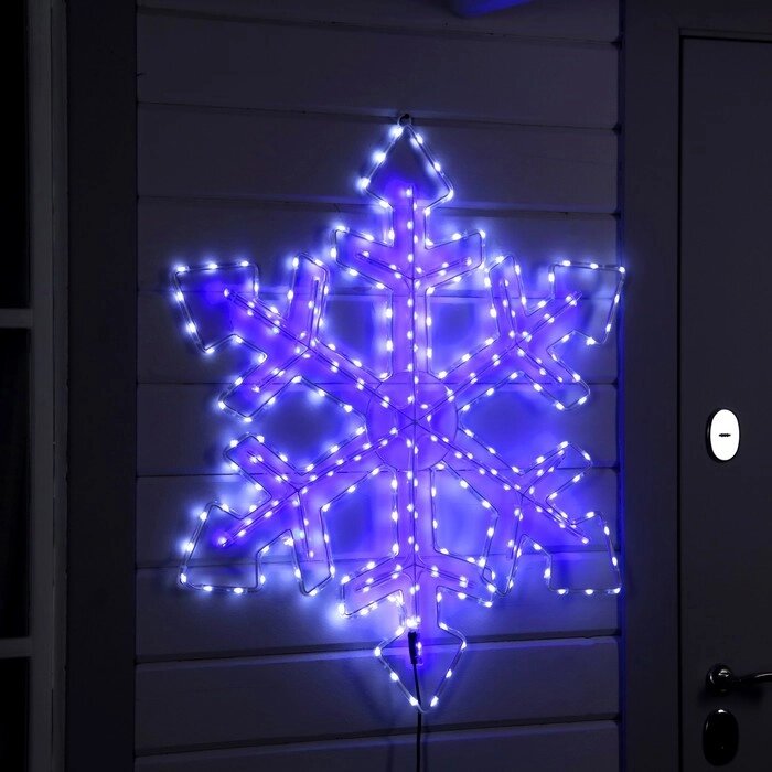 Светодиодная фигура "Снежинка", 90 см, дюралайт, 280 LED, 220 В, мигание, свечение белое/синее от компании Интернет-гипермаркет «MOLL» - фото 1