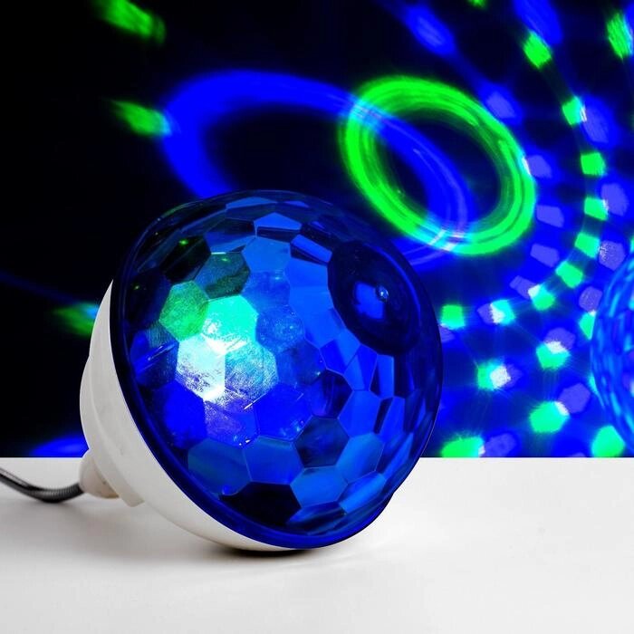 Световой прибор "Хрустальный шар", Е27, LED-6-220V, 2 динамика, Bluetooth, БЕЛЫЙ от компании Интернет-гипермаркет «MOLL» - фото 1