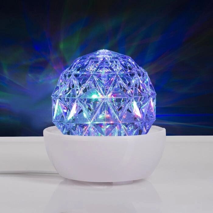 Световой прибор "Хрустальный шар на подставке", 12х12 см, 220V, RGB от компании Интернет-гипермаркет «MOLL» - фото 1