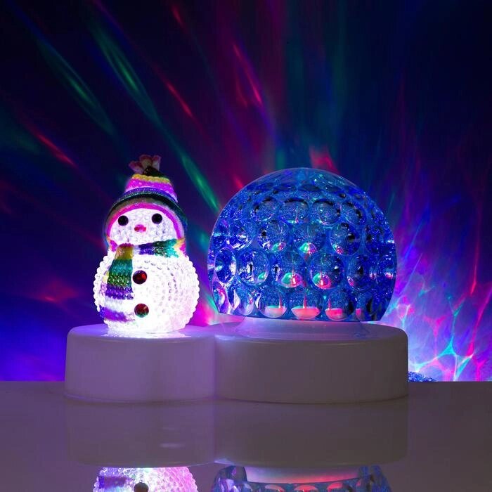 Световой прибор "Снеговичок с ледяным синим шаром", d=9.5 см, Мульти от компании Интернет-гипермаркет «MOLL» - фото 1