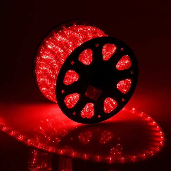 Световой шнур Luazon Lighting 11 мм, IP65, 100 м, 24 LED/м, 220 В, 2W, постоянное свечение, свечение красное от компании Интернет-гипермаркет «MOLL» - фото 1