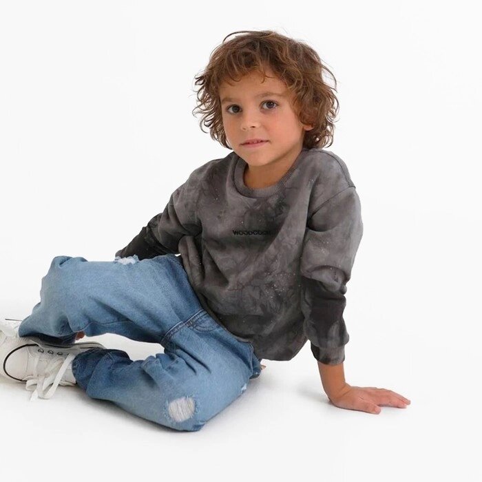 Свитшот "Тай-дай" для мальчика, цвет серый, рост 134 см от компании Интернет-гипермаркет «MOLL» - фото 1