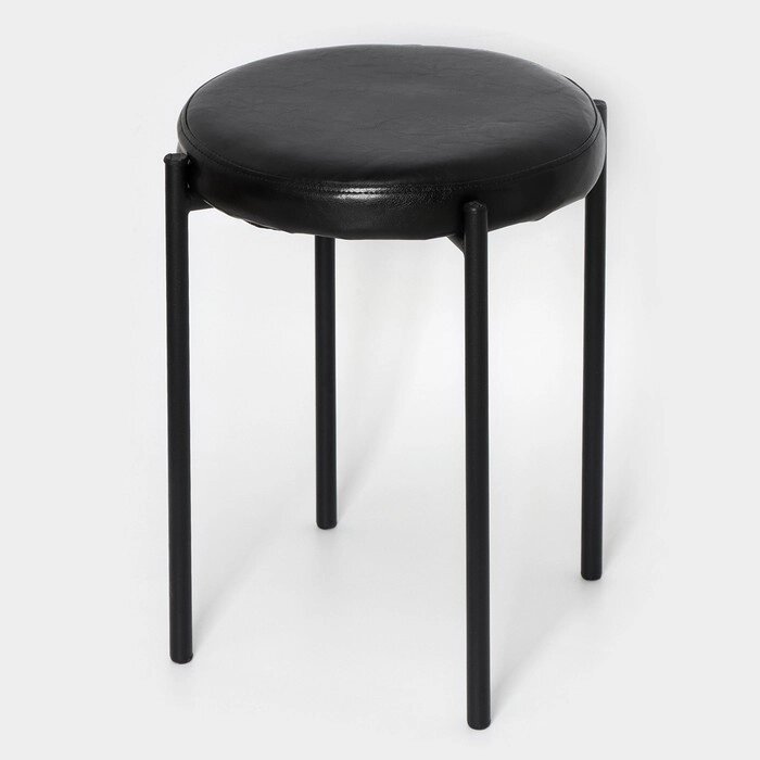 Табурет с круглым сиденьем НТ4/B, нагрузка 150 кг, 38,5x45 см, цвет черный от компании Интернет-гипермаркет «MOLL» - фото 1