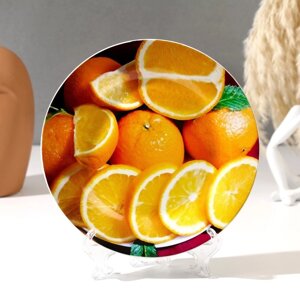 Тарелка декоративеая "Апельсинчик", D = 17,5 см