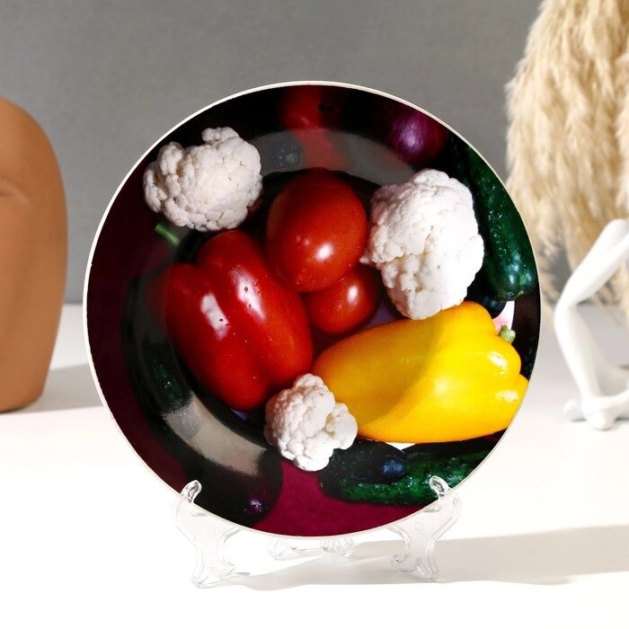 Тарелка декоративная "Овощи", D=17,5 см от компании Интернет-гипермаркет «MOLL» - фото 1