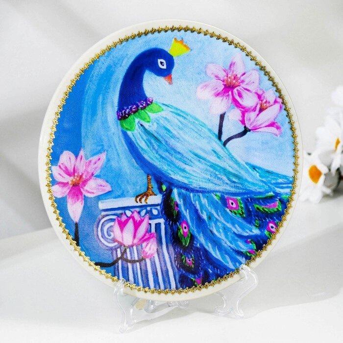 Тарелка декоративная "Райская птичка", настенная, D = 19,5 см от компании Интернет-гипермаркет «MOLL» - фото 1