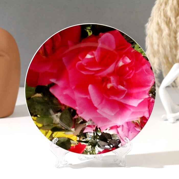 Тарелка декоративная "Роза", D = 17,5  см от компании Интернет-гипермаркет «MOLL» - фото 1