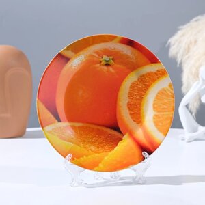 Тарелка декоративная "Сочный апельсин", настенная, D = 17,5 см