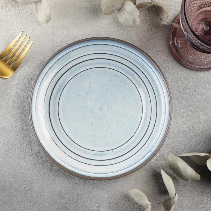Тарелка десертная Magistro Garland, 172,2 см, цвет белый с синим от компании Интернет-гипермаркет «MOLL» - фото 1