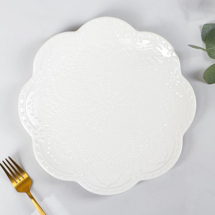 Тарелка Доляна "Сьюзен", d=27 см, цвет белый от компании Интернет-гипермаркет «MOLL» - фото 1