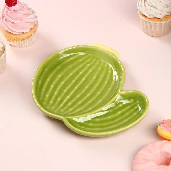 Тарелка "Кактус", керамика, зеленая, 19 см, Иран от компании Интернет-гипермаркет «MOLL» - фото 1