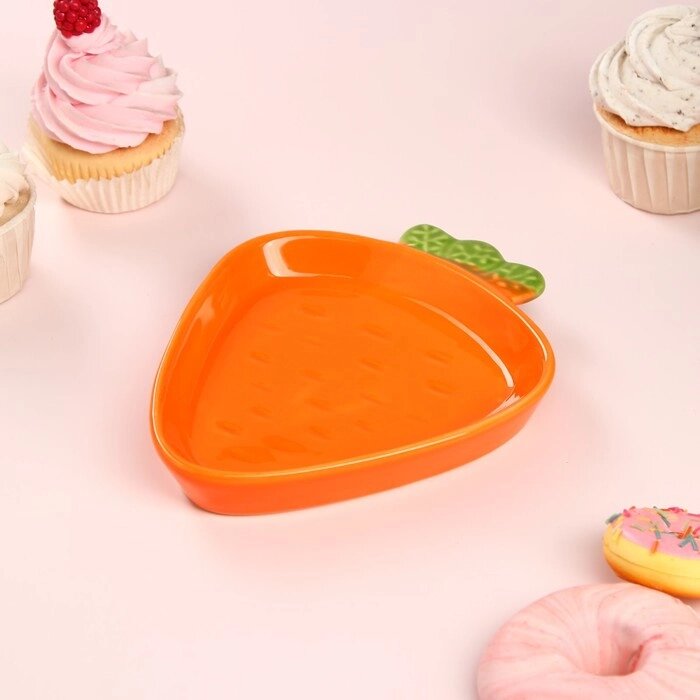 Тарелка "Морковь", керамика, оранжевая, 18 см, Иран от компании Интернет-гипермаркет «MOLL» - фото 1