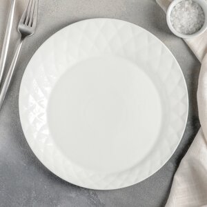 Тарелка обеденная Magistro "Блик", 262 см, цвет белый